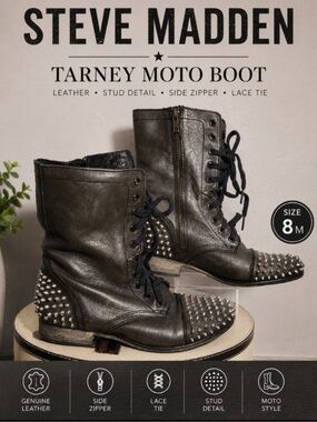 Steve Madden studded combat boots